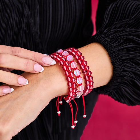 Lune de sang | Argent | Bracelet Verre Double Galaxie